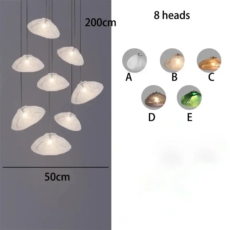 DecorBites™ Crystal Chandelier Stair Pendant Lamp | Modern Living Room Lighting Fixture