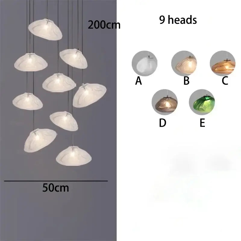 DecorBites™ Crystal Chandelier Stair Pendant Lamp | Modern Living Room Lighting Fixture