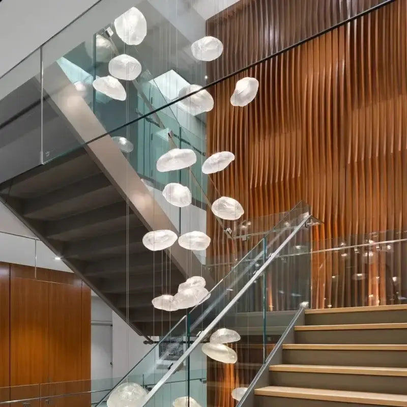 DecorBites™ Crystal Chandelier Stair Pendant Lamp | Modern Living Room Lighting Fixture