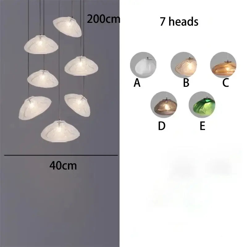 DecorBites™ Crystal Chandelier Stair Pendant Lamp | Modern Living Room Lighting Fixture