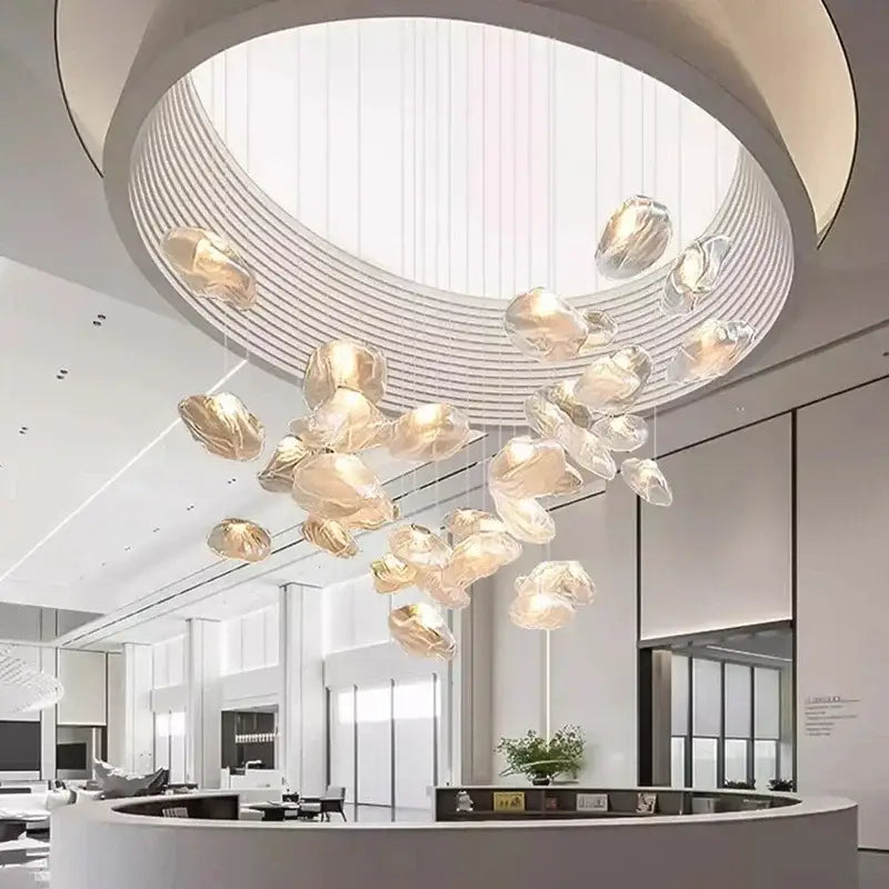 DecorBites™ Crystal Chandelier Stair Pendant Lamp | Modern Living Room Lighting Fixture