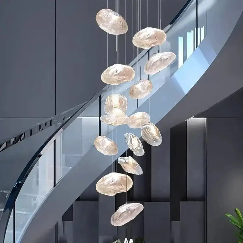DecorBites™ Crystal Chandelier Stair Pendant Lamp | Modern Living Room Lighting Fixture