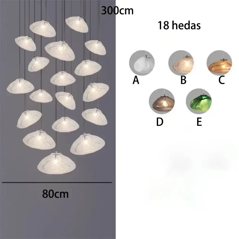 DecorBites™ Crystal Chandelier Stair Pendant Lamp | Modern Living Room Lighting Fixture
