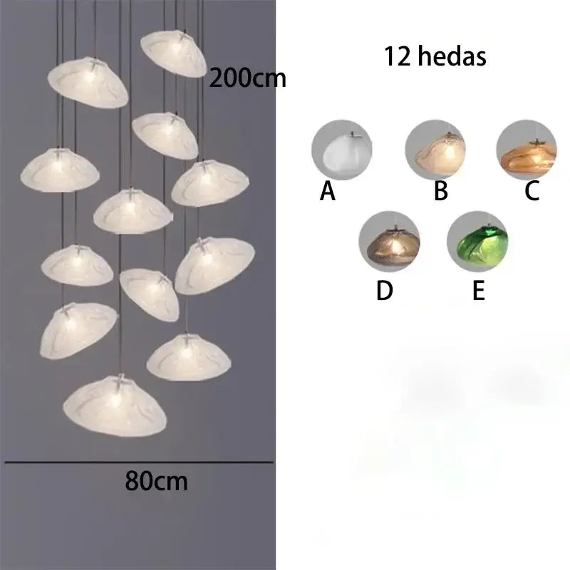 DecorBites™ Crystal Chandelier Stair Pendant Lamp | Modern Living Room Lighting Fixture