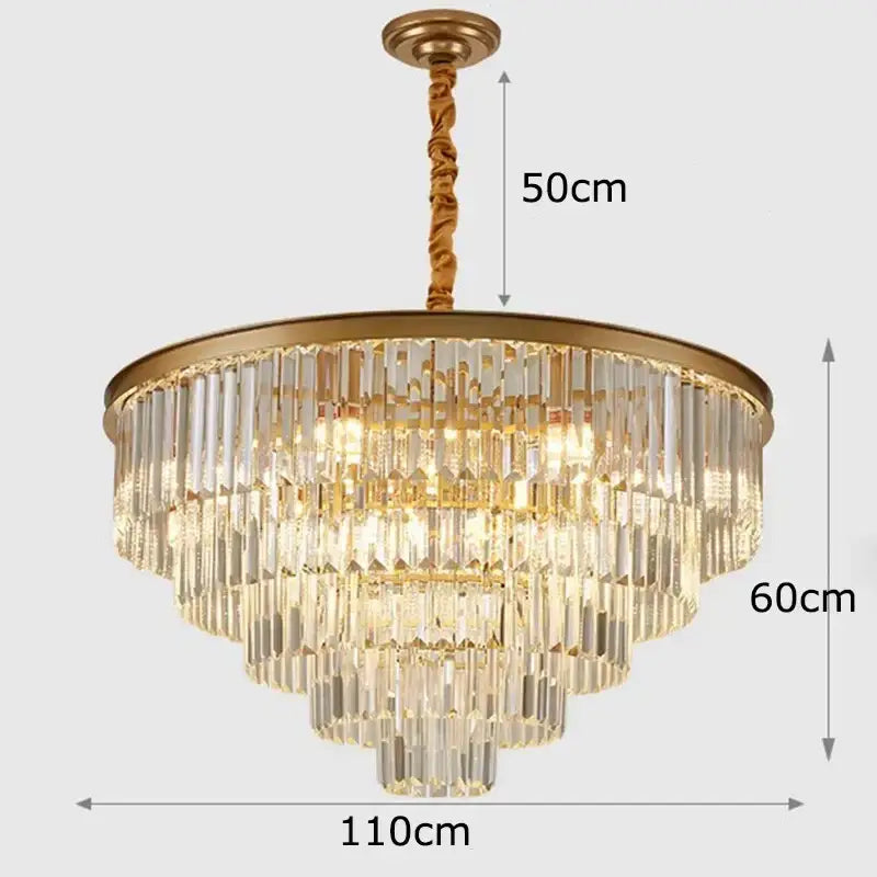 DecorBites™ Crystal Chandelier Stair Pendant Light Interior Lighting for Modern Home Decor