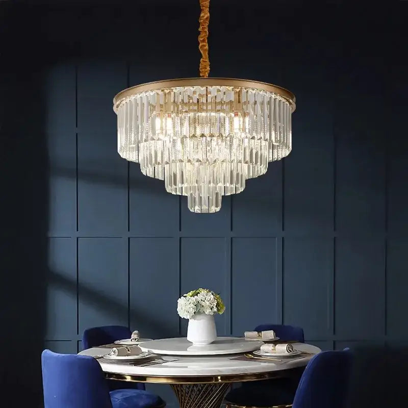 DecorBites™ Crystal Chandelier Stair Pendant Light Interior Lighting for Modern Home Decor
