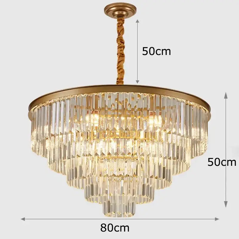 DecorBites™ Crystal Chandelier Stair Pendant Light Interior Lighting for Modern Home Decor