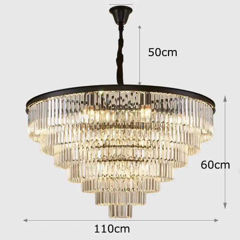 DecorBites™ Crystal Chandelier Stair Pendant Light Interior Lighting for Modern Home Decor