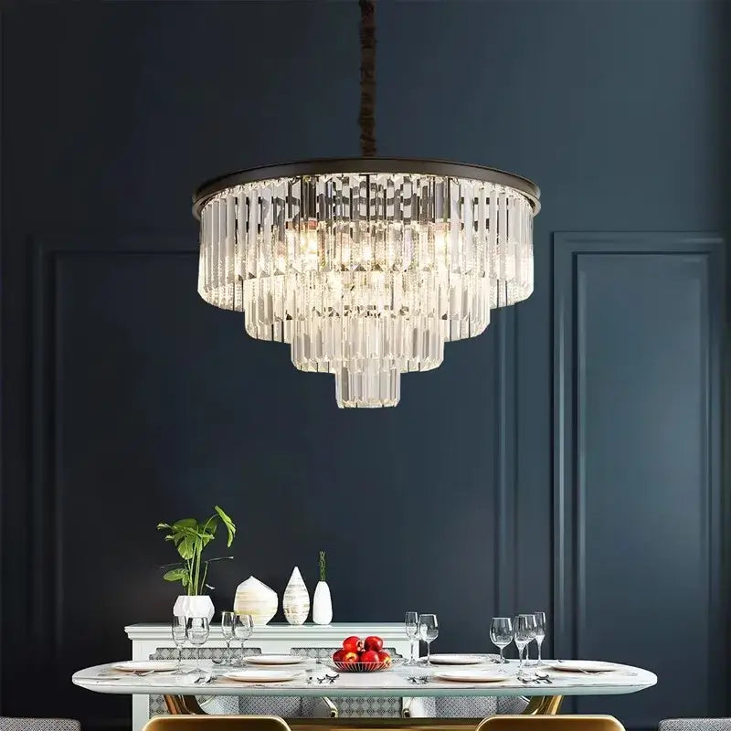 DecorBites™ Crystal Chandelier Stair Pendant Light Interior Lighting for Modern Home Decor