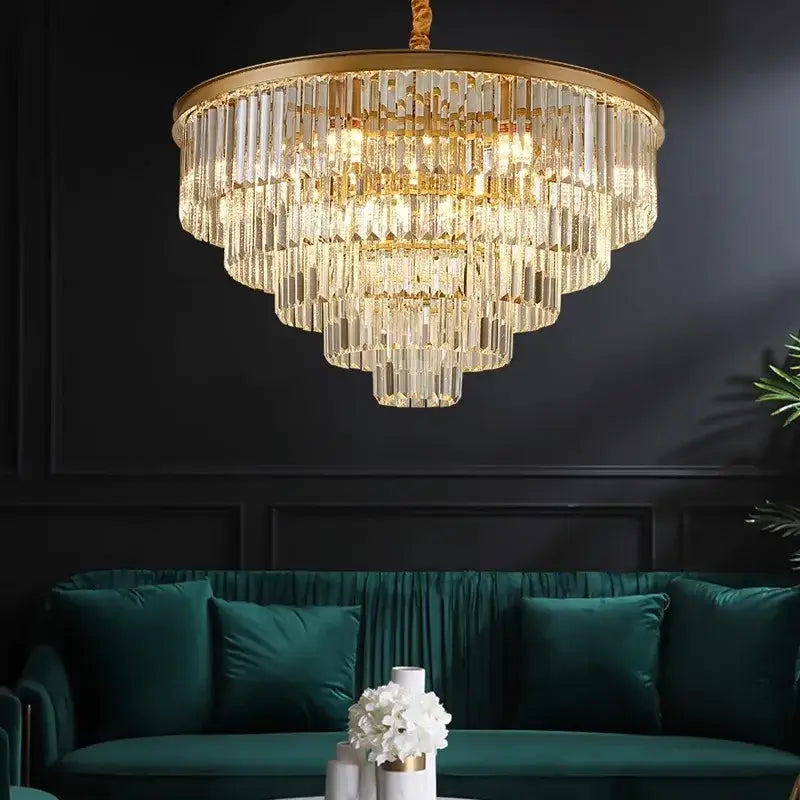 DecorBites™ Crystal Chandelier Stair Pendant Light Interior Lighting for Modern Home Decor