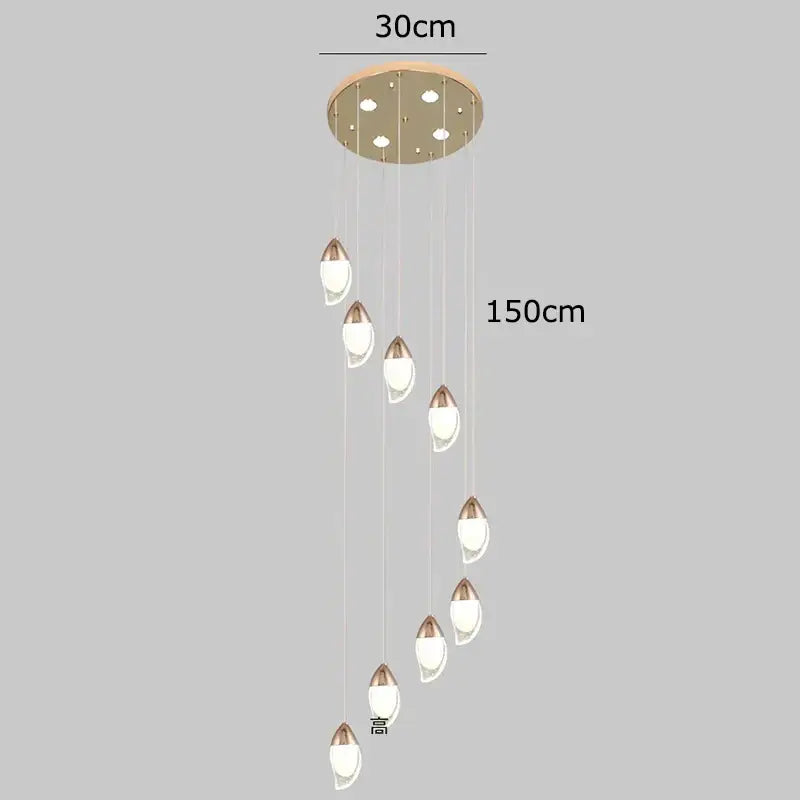 DecorBites™ Crystal Chandelier, Stair Pendant Light, Living Room Lighting