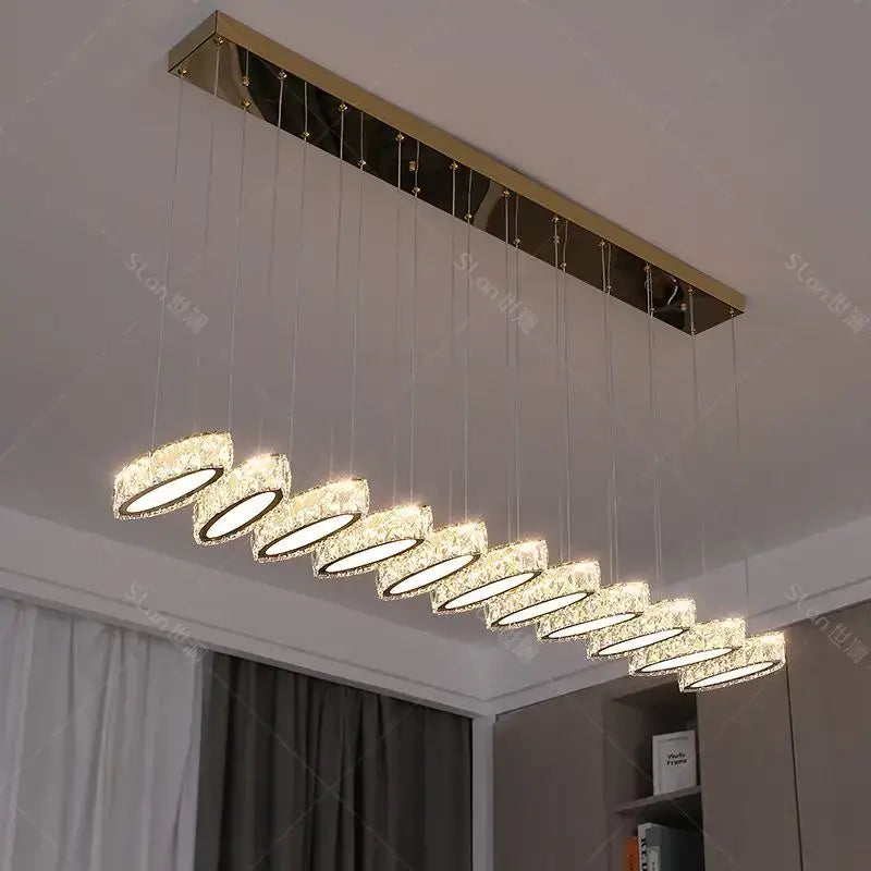 DecorBites™ Crystal Chandelier Stair Pendant Light Living Room Interior Lighting