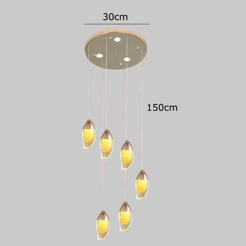 DecorBites™ Crystal Chandelier, Stair Pendant Light, Living Room Lighting