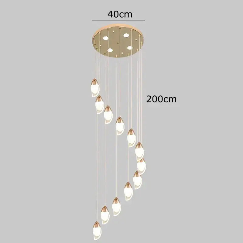 DecorBites™ Crystal Chandelier, Stair Pendant Light, Living Room Lighting