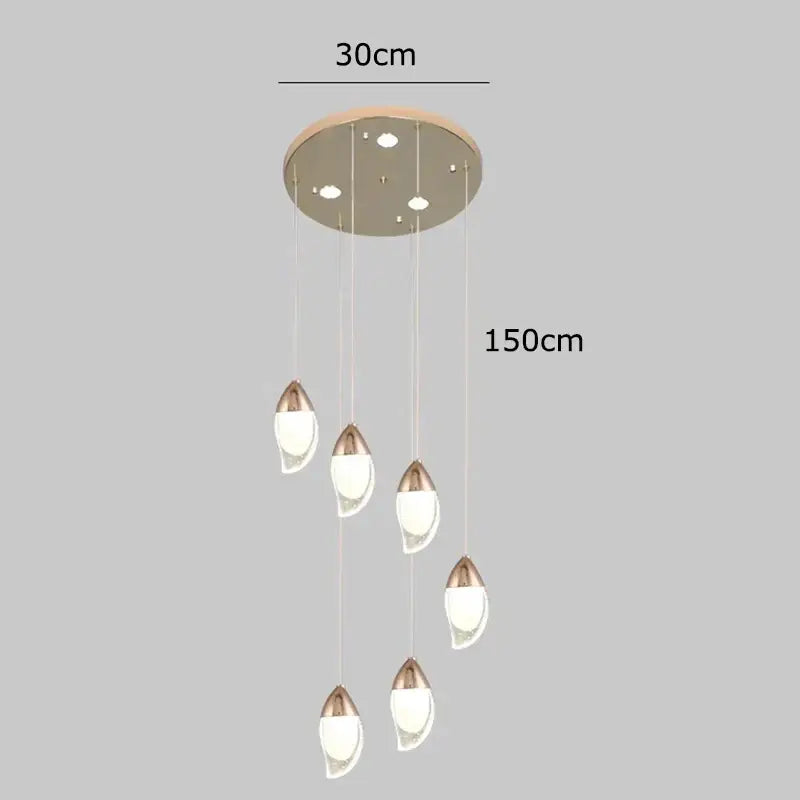DecorBites™ Crystal Chandelier, Stair Pendant Light, Living Room Lighting