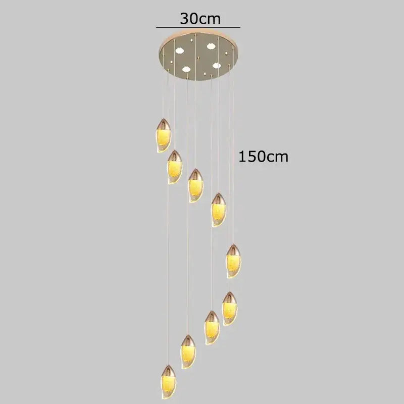 DecorBites™ Crystal Chandelier, Stair Pendant Light, Living Room Lighting