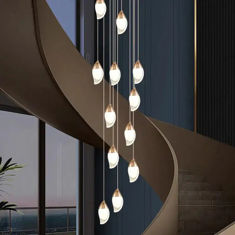 DecorBites™ Crystal Chandelier, Stair Pendant Light, Living Room Lighting