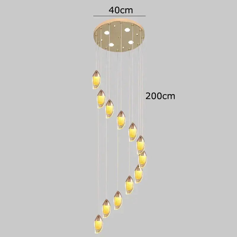 DecorBites™ Crystal Chandelier, Stair Pendant Light, Living Room Lighting