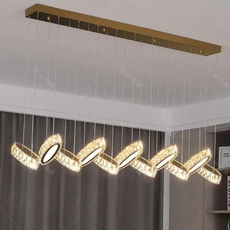 DecorBites™ Crystal Chandelier Stair Pendant Light Living Room Interior Lighting