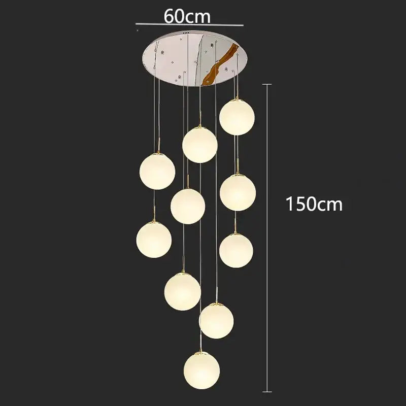 DecorBites™ Crystal Chandelier Stair Pendant Light Modern Interior Lighting for Living Room