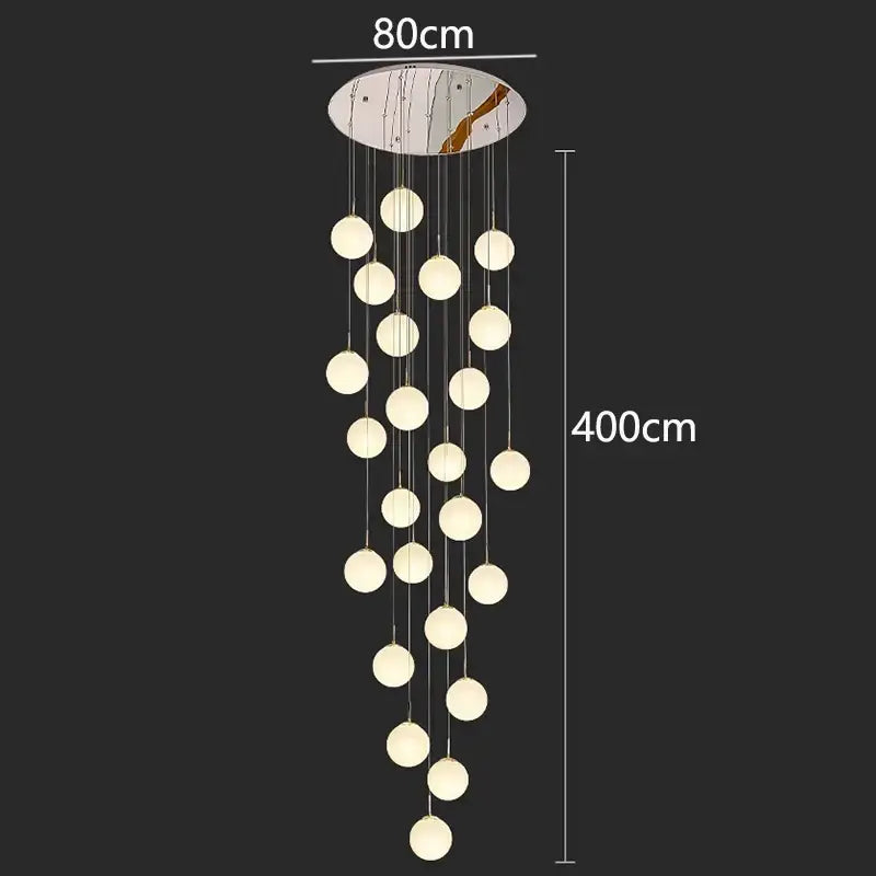 DecorBites™ Crystal Chandelier Stair Pendant Light Modern Interior Lighting for Living Room