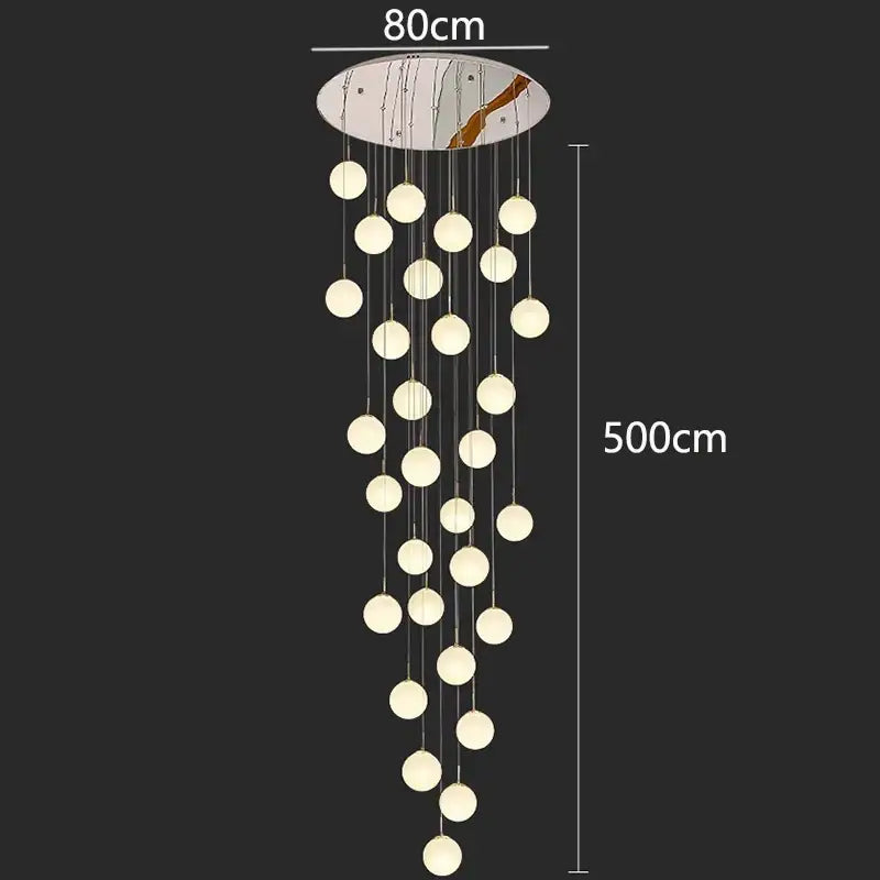 DecorBites™ Crystal Chandelier Stair Pendant Light Modern Interior Lighting for Living Room