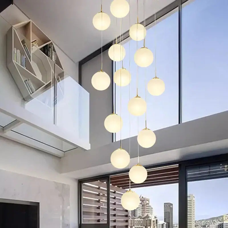 DecorBites™ Crystal Chandelier Stair Pendant Light Modern Interior Lighting for Living Room