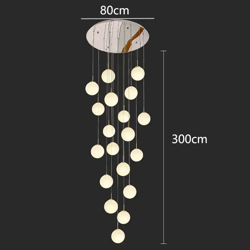 DecorBites™ Crystal Chandelier Stair Pendant Light Modern Interior Lighting for Living Room