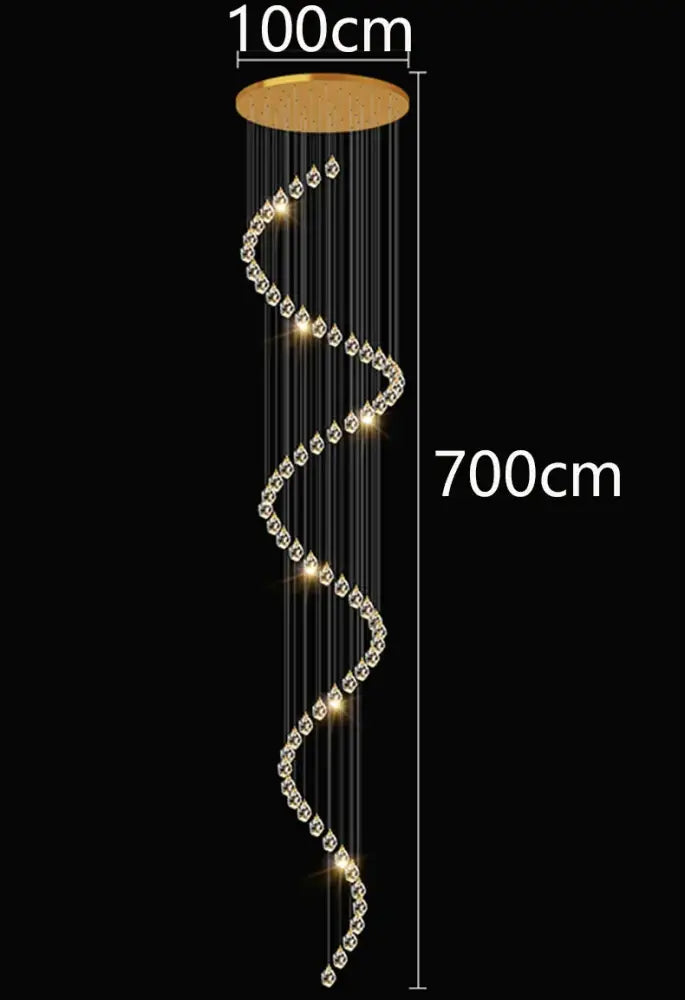 DecorBites™ Crystal Chandelier Stair Pendant Light Modern Living Room Interior Lighting