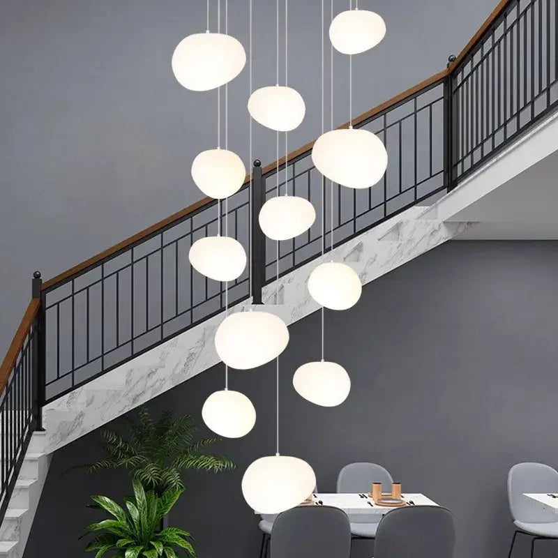 DecorBites™ Crystal Chandelier Stair Pendant Light Modern Living Room Interior Lighting