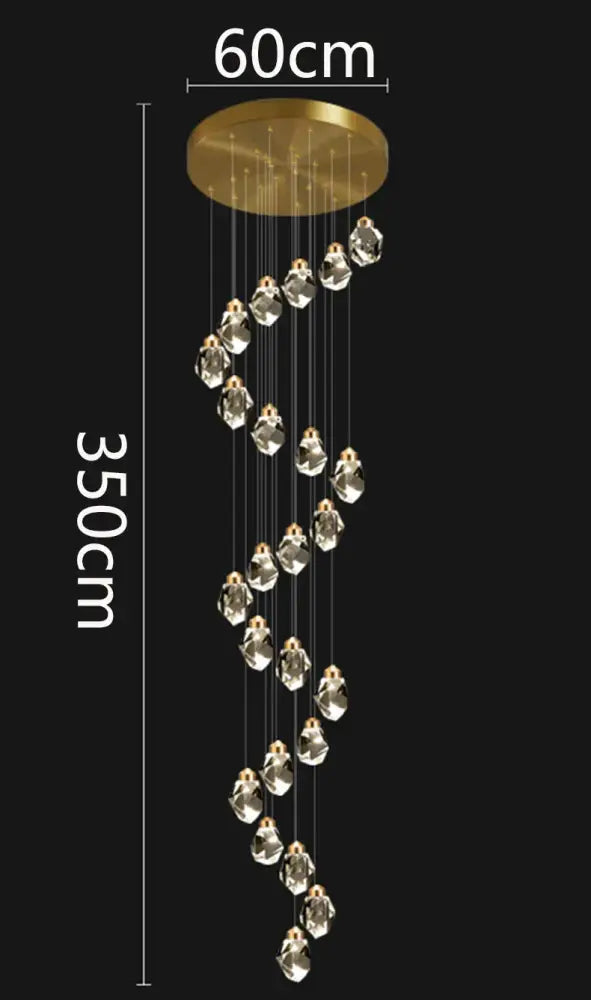 DecorBites™ Crystal Chandelier Stair Pendant Light Modern Living Room Interior Lighting