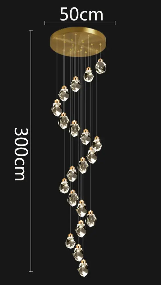 DecorBites™ Crystal Chandelier Stair Pendant Light Modern Living Room Interior Lighting