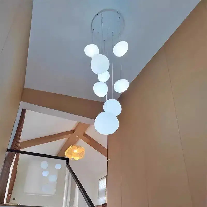 DecorBites™ Crystal Chandelier Stair Pendant Light Modern Living Room Interior Lighting