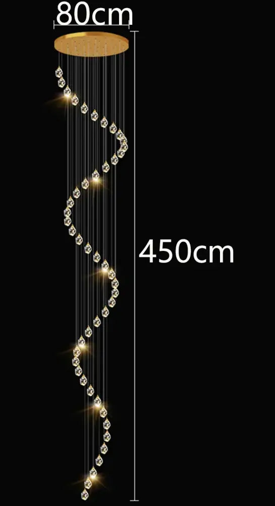DecorBites™ Crystal Chandelier Stair Pendant Light Modern Living Room Interior Lighting