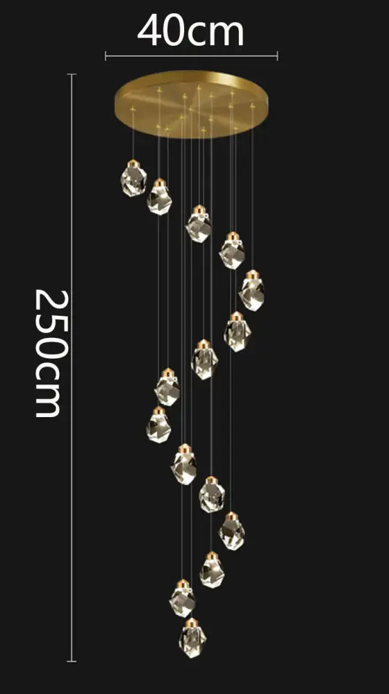 DecorBites™ Crystal Chandelier Stair Pendant Light Modern Living Room Interior Lighting