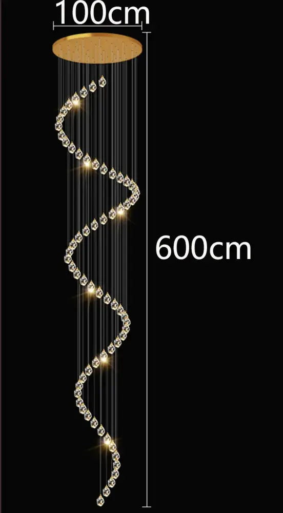 DecorBites™ Crystal Chandelier Stair Pendant Light Modern Living Room Interior Lighting