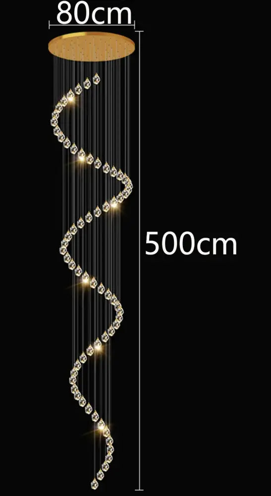 DecorBites™ Crystal Chandelier Stair Pendant Light Modern Living Room Interior Lighting