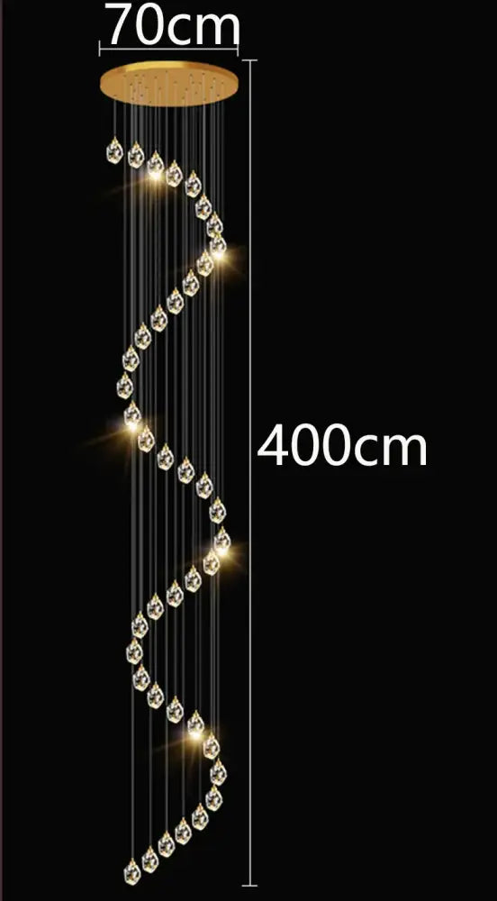 DecorBites™ Crystal Chandelier Stair Pendant Light Modern Living Room Interior Lighting