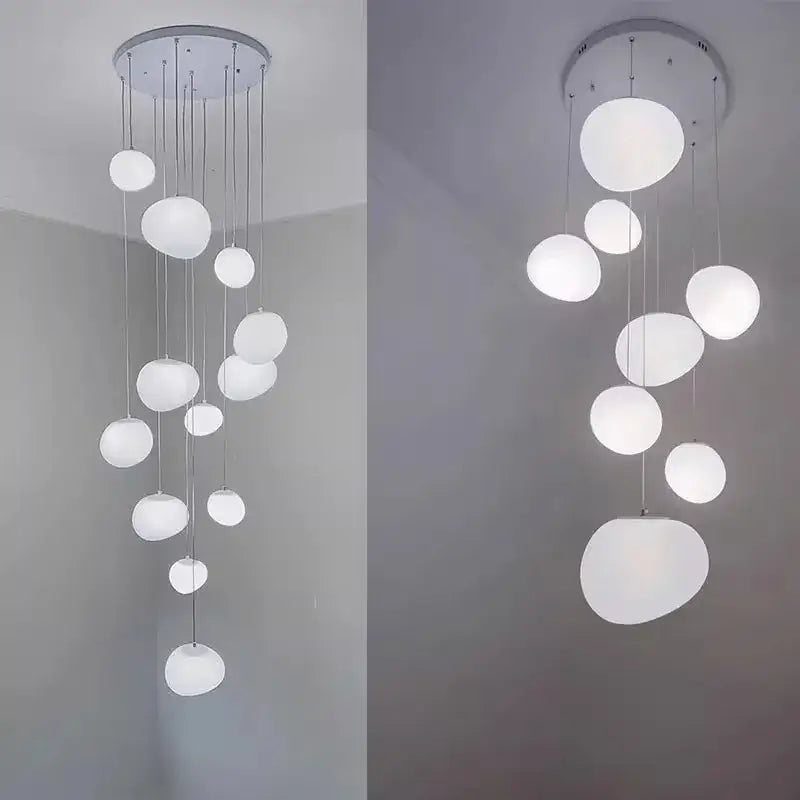 DecorBites™ Crystal Chandelier Stair Pendant Light Modern Living Room Interior Lighting