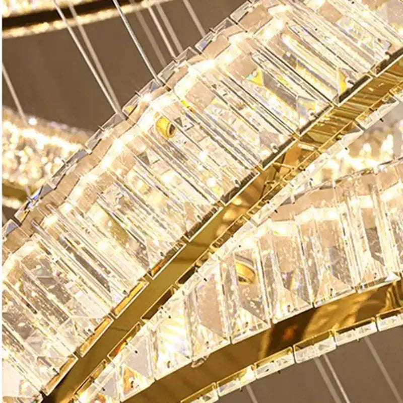 DecorBites™ Crystal Chandelier Stair Pendant Living Room Interior Lighting