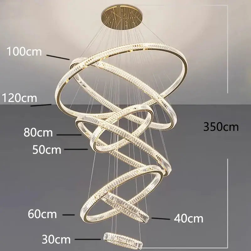 DecorBites™ Crystal Chandelier Stair Pendant Living Room Interior Lighting
