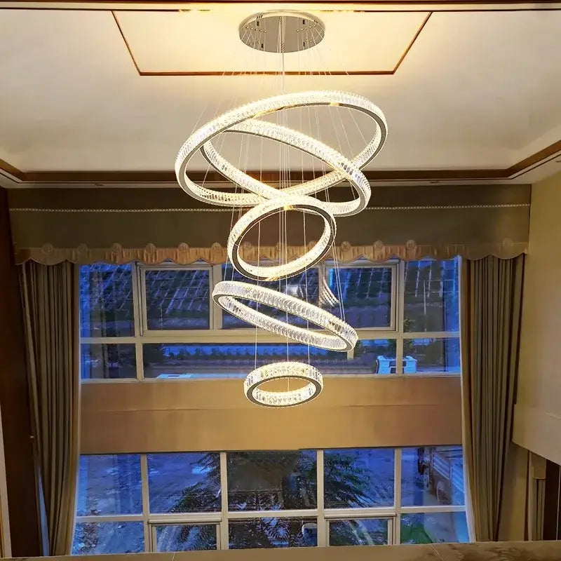 DecorBites™ Crystal Chandelier Stair Pendant Living Room Interior Lighting