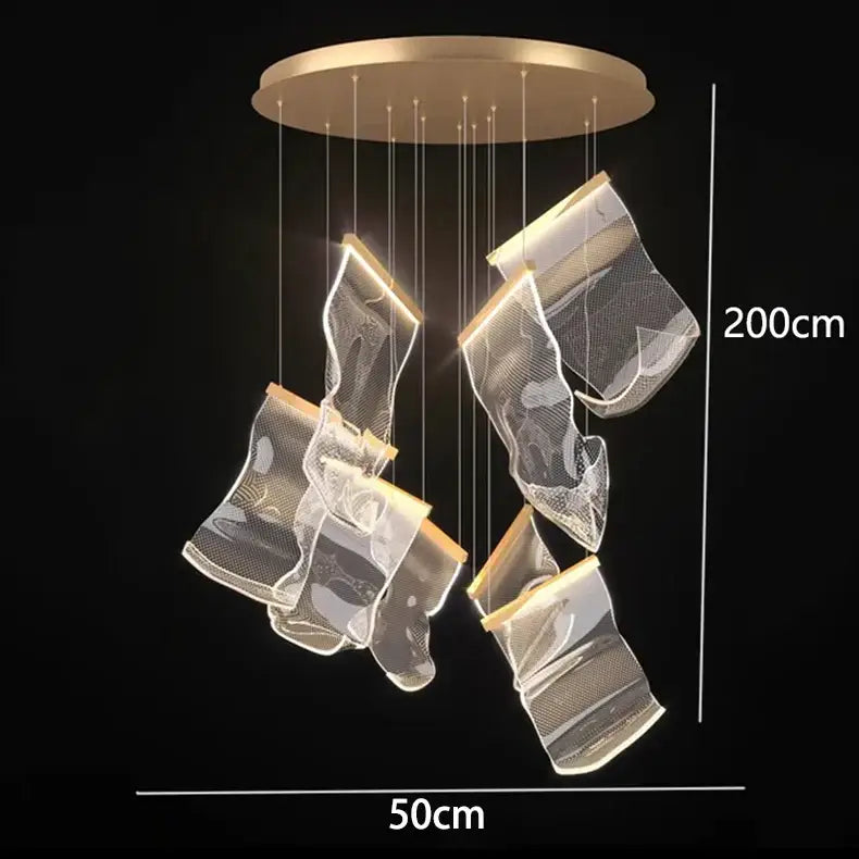 DecorBites™ Crystal Chandelier Stair Pendant Living Room Lighting Modern Interior Pendant Lights