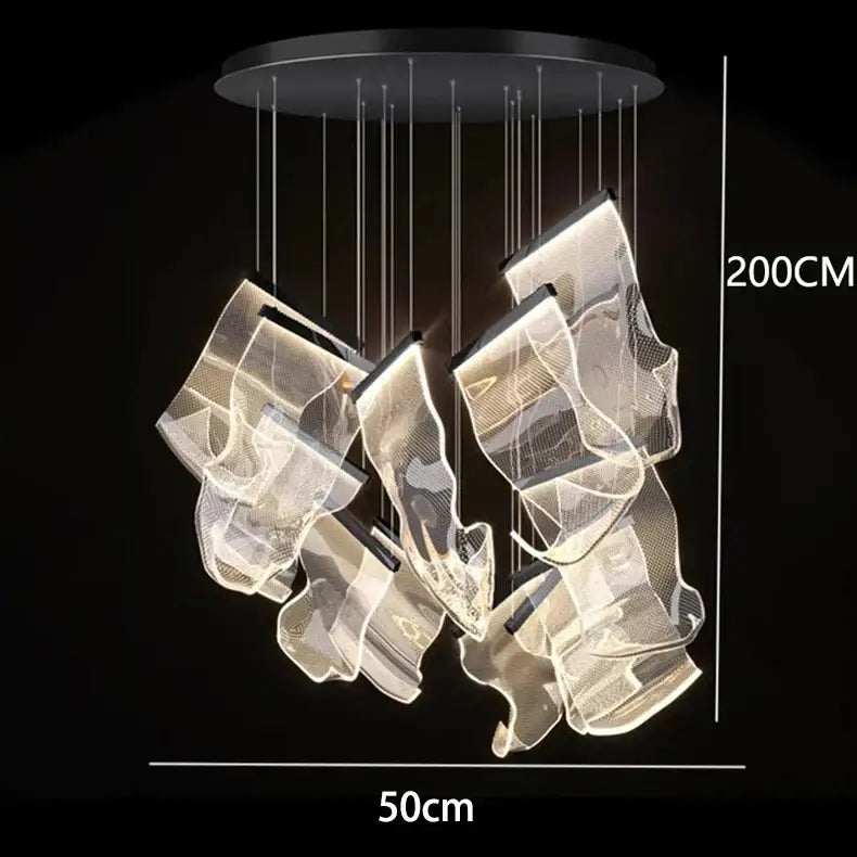 DecorBites™ Crystal Chandelier Stair Pendant Living Room Lighting Modern Interior Pendant Lights