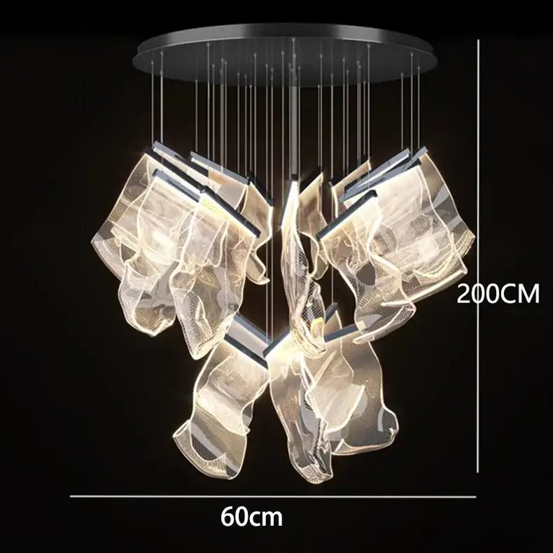 DecorBites™ Crystal Chandelier Stair Pendant Living Room Lighting Modern Interior Pendant Lights
