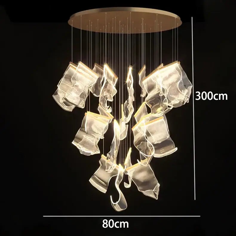DecorBites™ Crystal Chandelier Stair Pendant Living Room Lighting Modern Interior Pendant Lights
