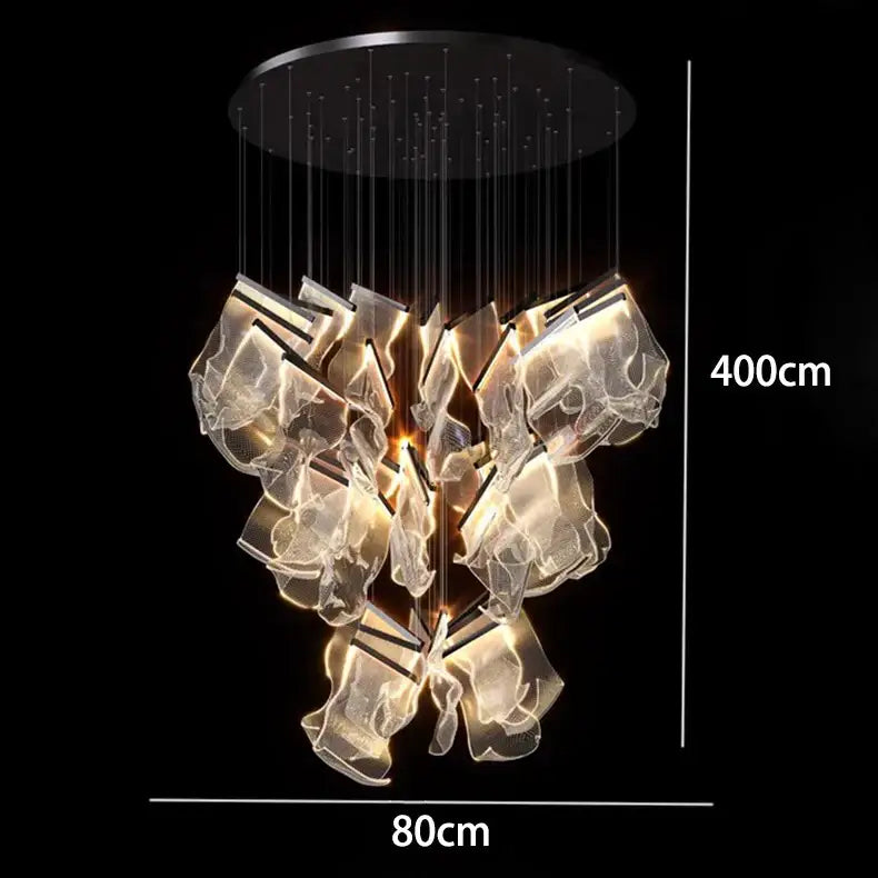 DecorBites™ Crystal Chandelier Stair Pendant Living Room Lighting Modern Interior Pendant Lights