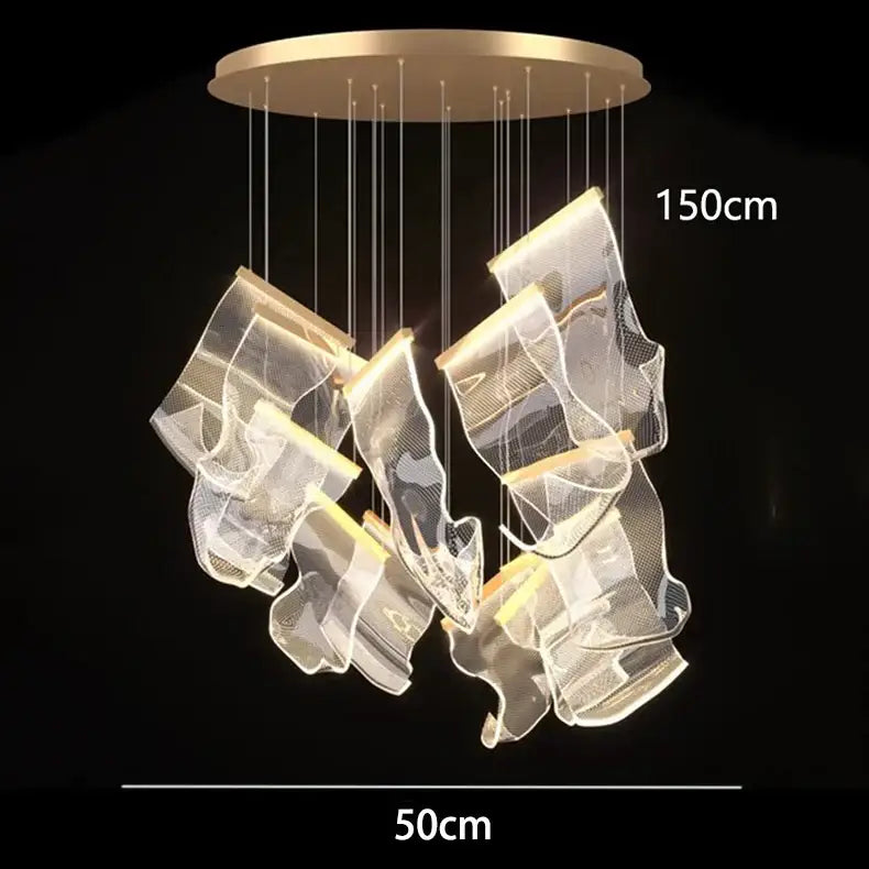 DecorBites™ Crystal Chandelier Stair Pendant Living Room Lighting Modern Interior Pendant Lights