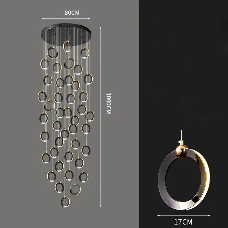 DecorBites™ Crystal Chandelier Stair Pendant, Modern Living Room Lighting, Interior Home Decoration