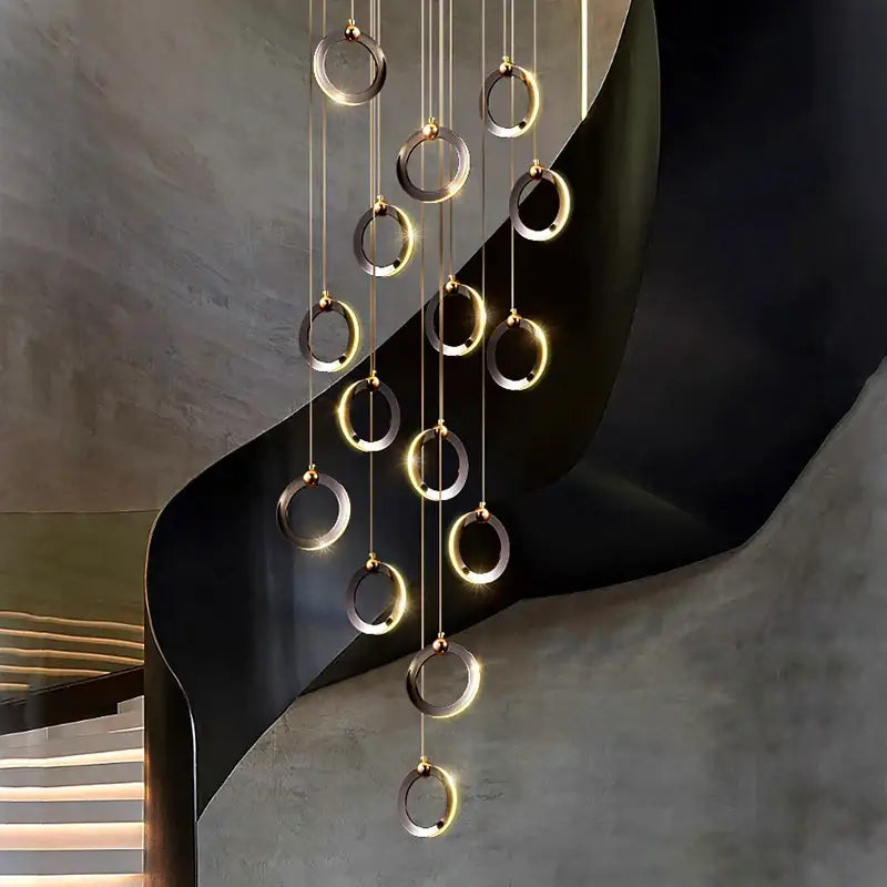DecorBites™ Crystal Chandelier Stair Pendant, Modern Living Room Lighting, Interior Home Decoration
